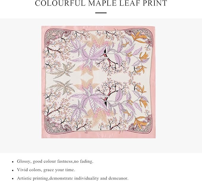 Foulard vintage en satin rose et ivoire avec motifs floraux délicats.