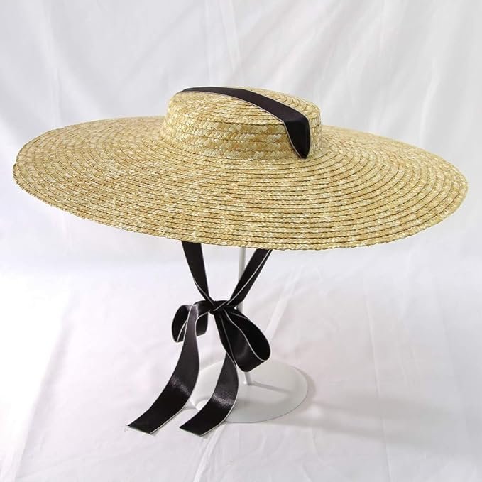 Capeline en paille vintage pour femmes