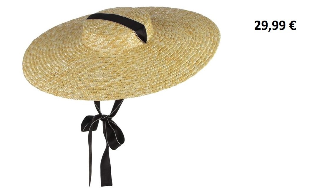 Capeline en paille vintage pour femmes