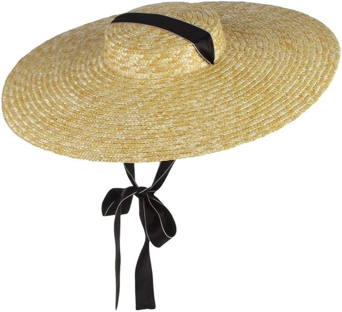 Capeline en paille vintage pour femmes