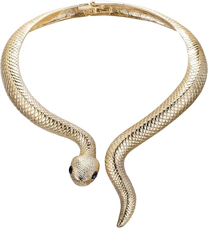 Collier doré serpent style vintage rétro